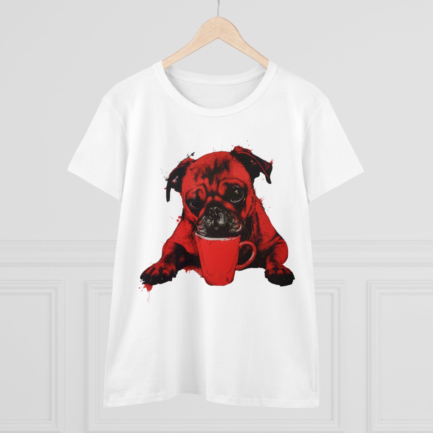 Dog Likes Coffee - Women's Midweight Cotton Tee