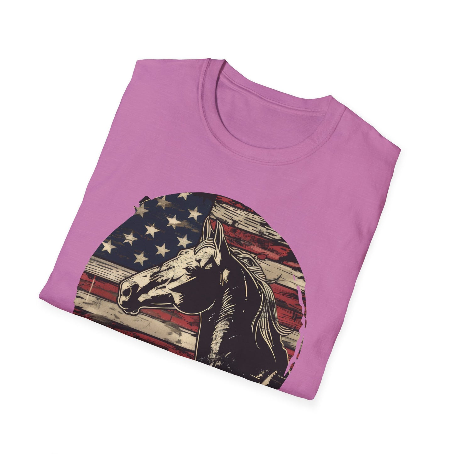 Horse and Flag - Unisex Softstyle T-Shirt