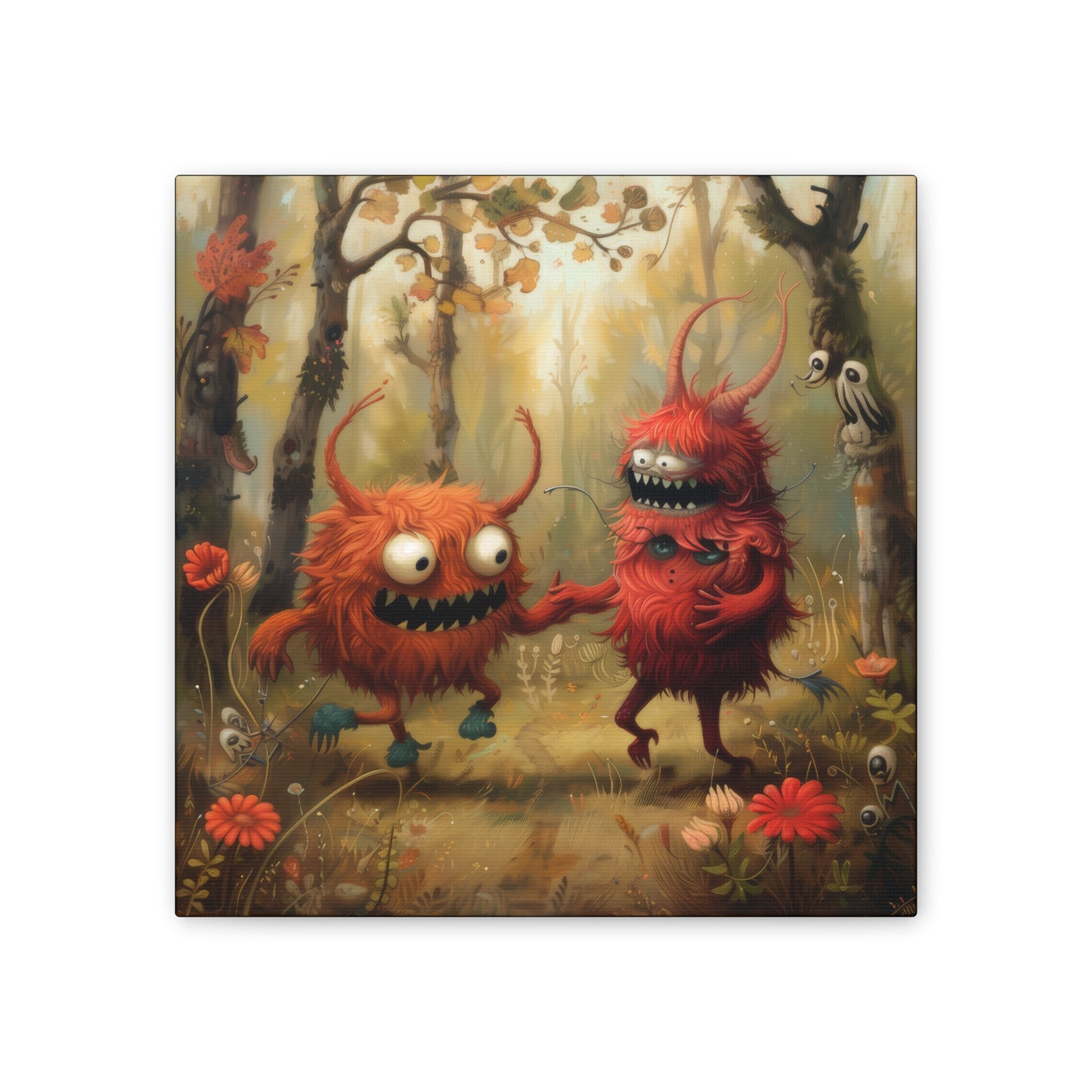 Happy Monsters - Canvas Stretched, 0.75"