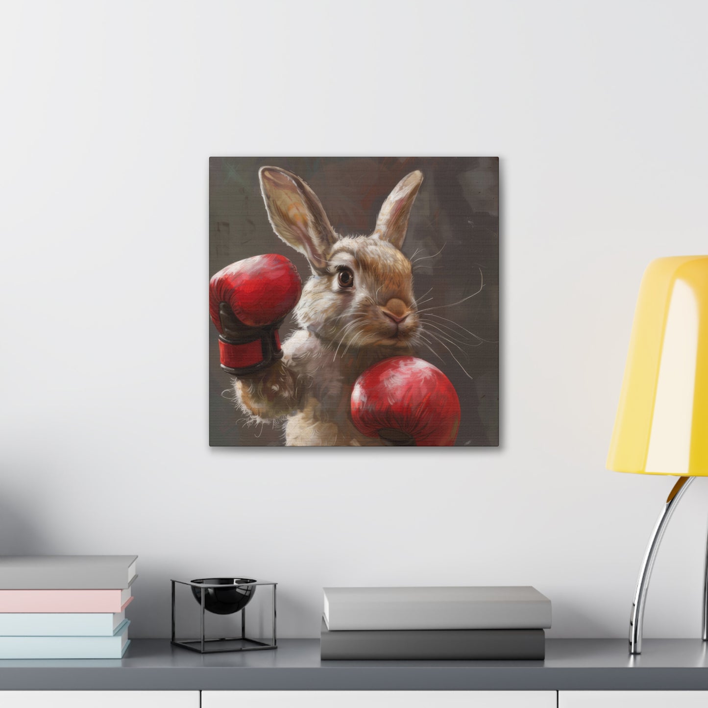 Bunny Pugilist - Canvas Stretched, 0.75"