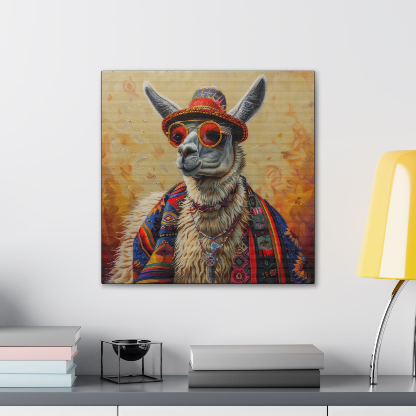 Llama - Canvas Stretched, 0.75"