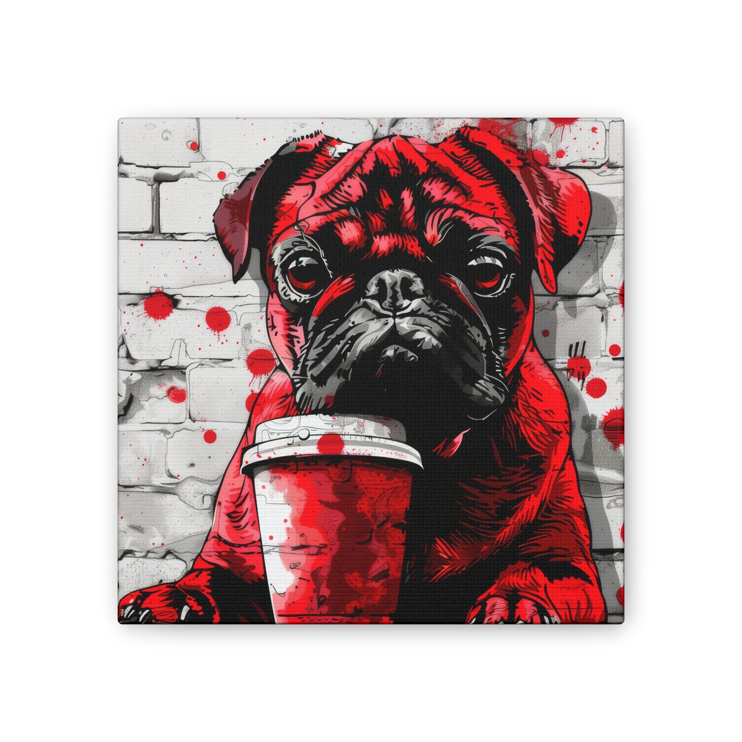 Pug Like Coffee - Canvas Stretched, 0.75"