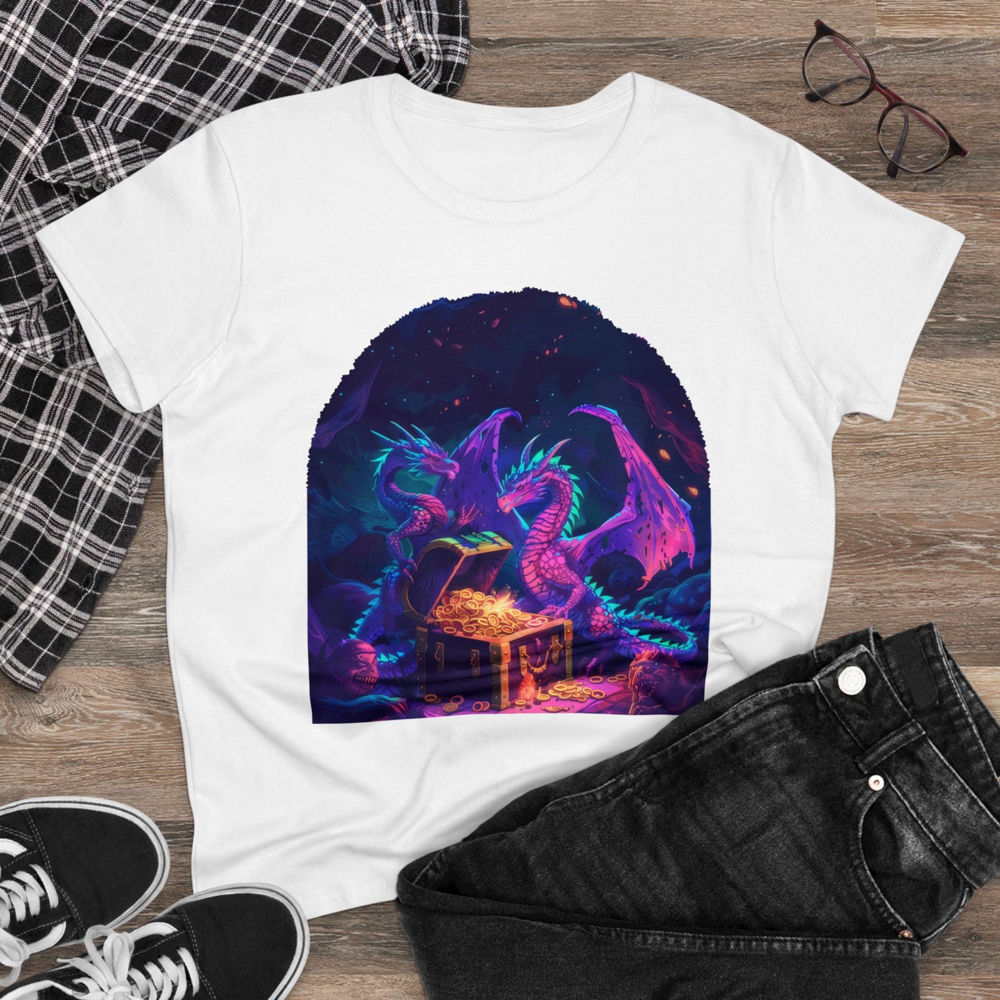 Dragons and Loot - Fantasy - Women's Midweight Cotton Tee