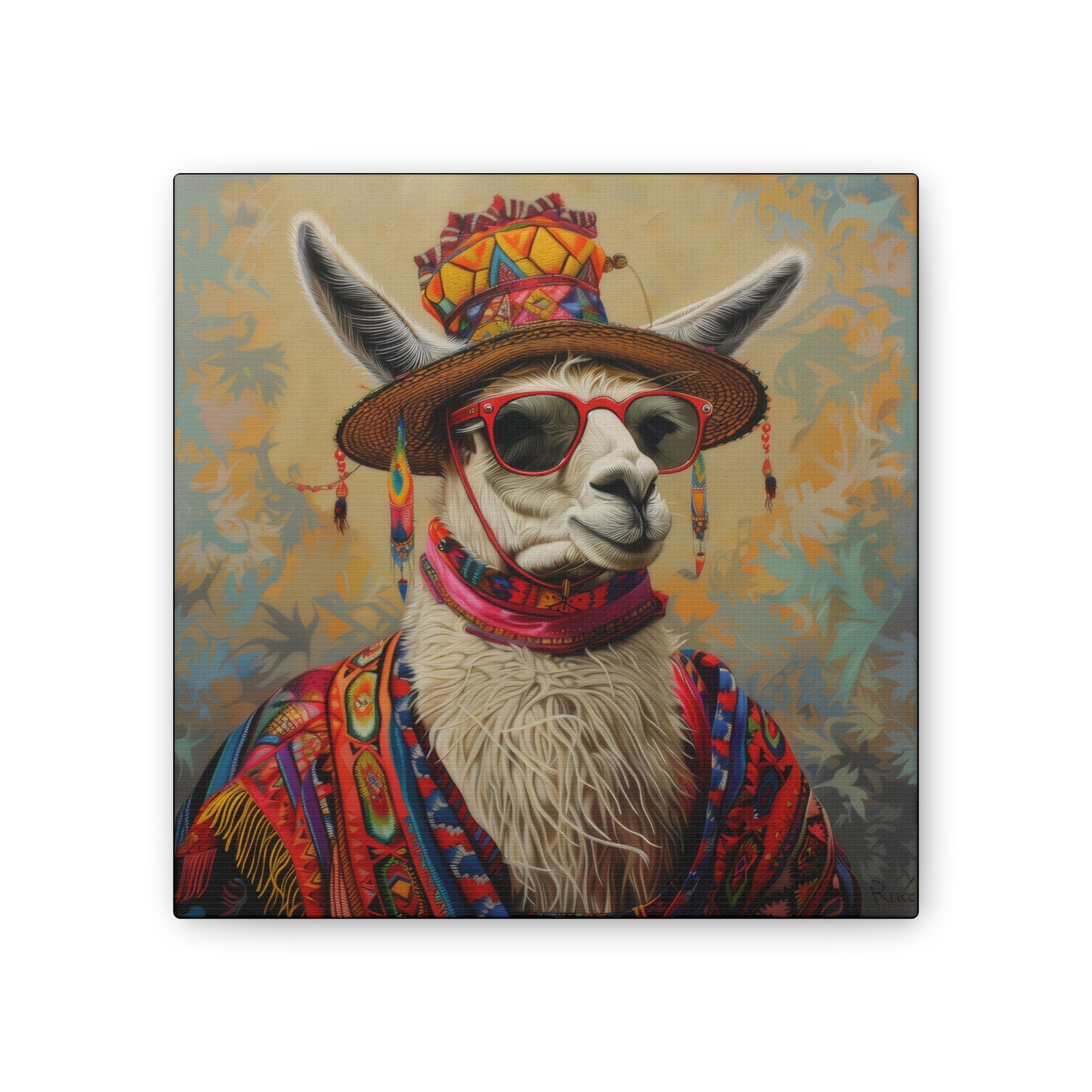 Llama - Canvas Stretched, 0.75"