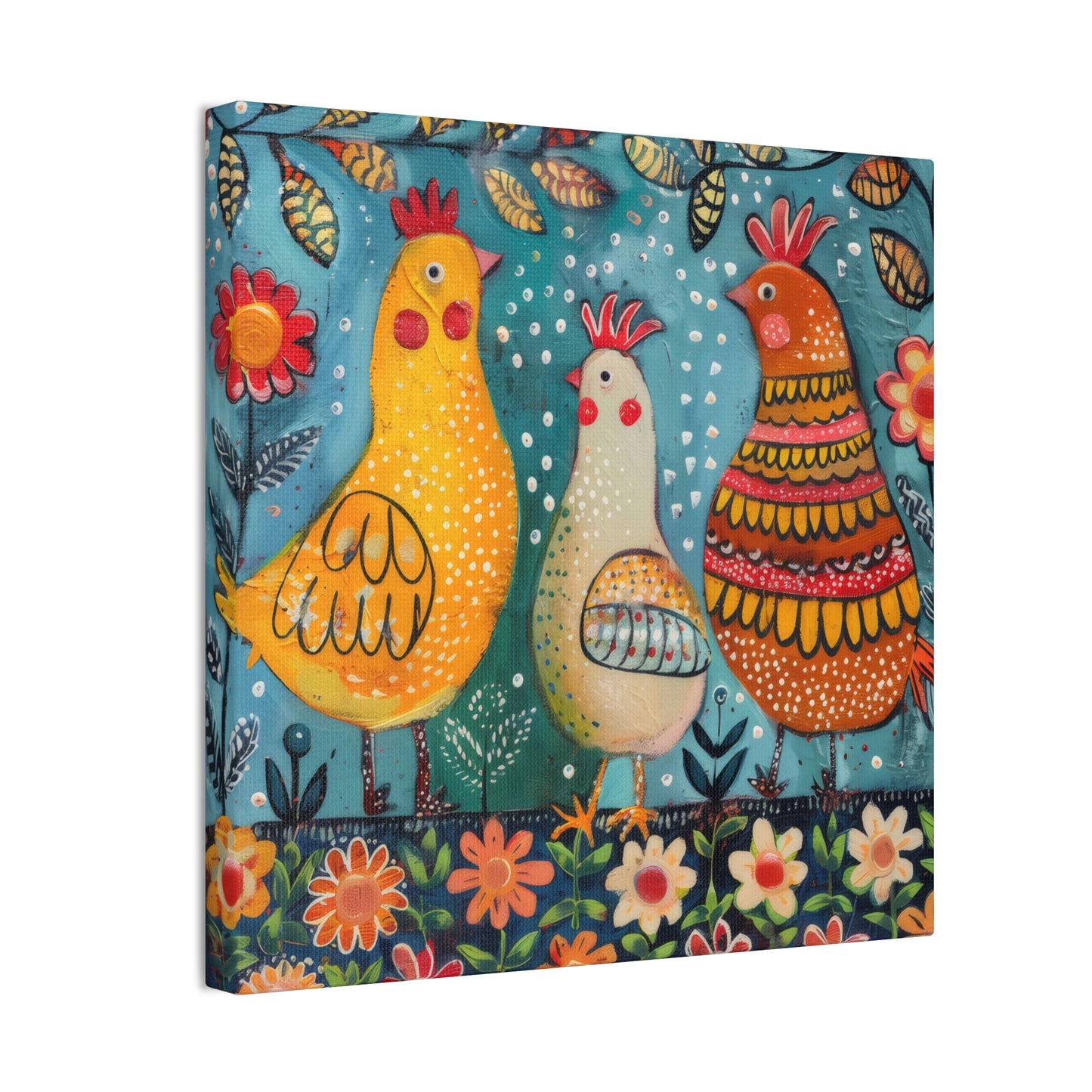 Chickens - Canvas Stretched, 0.75" - Canvas Stretched, 0.75"