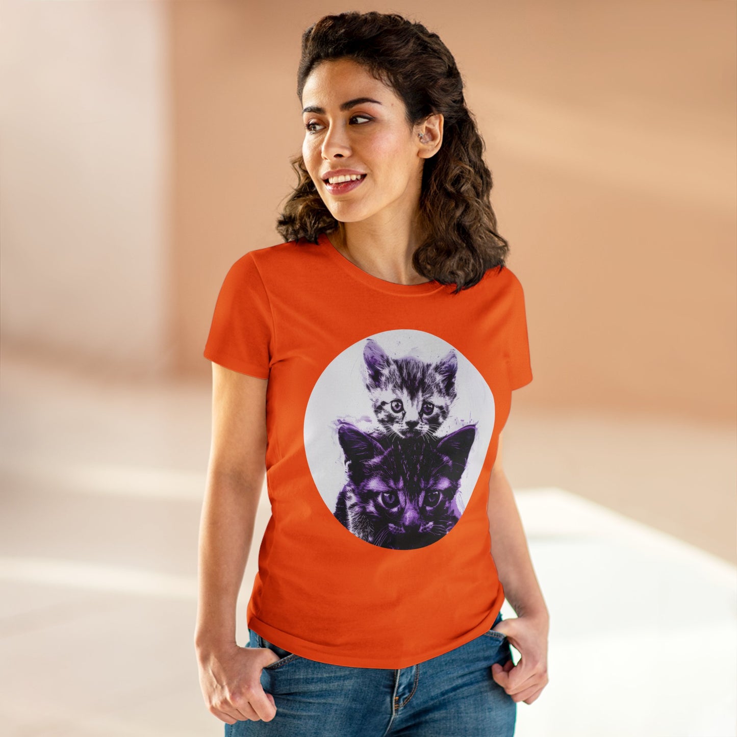 Stacked Cats - Women's Midweight Cotton Tee