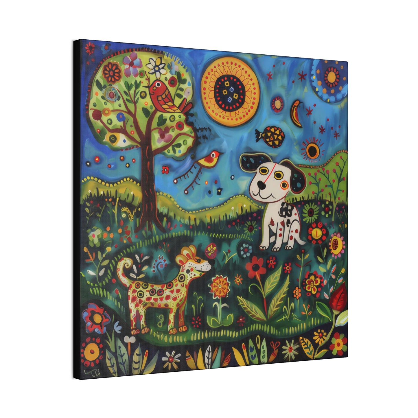 Spring Dogs - Canvas Stretched, 0.75"