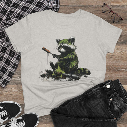 Raccoon Cookout - Women's Midweight Cotton Tee