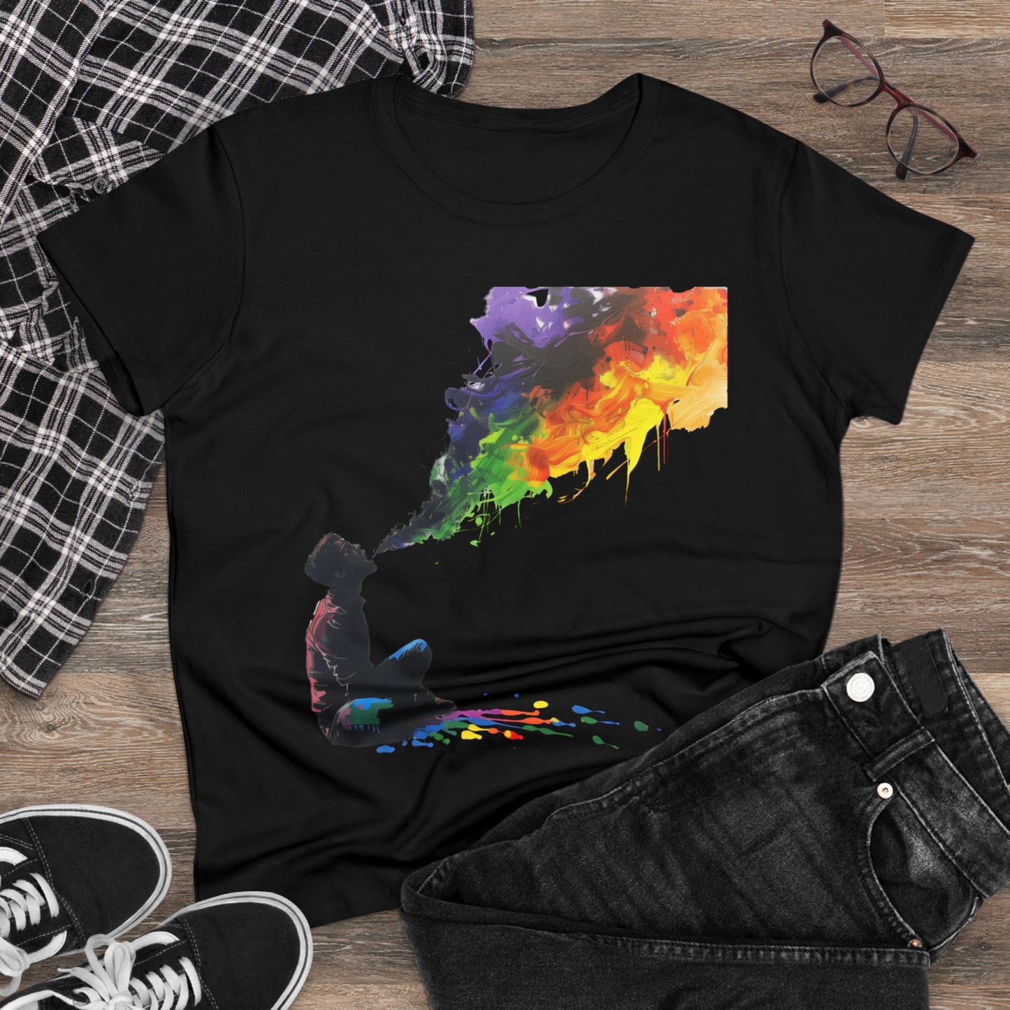 Rainbow Breath - Women's Midweight Cotton Tee