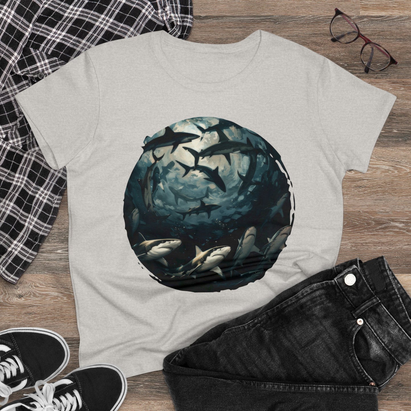 Sharks - Women's Midweight Cotton Tee