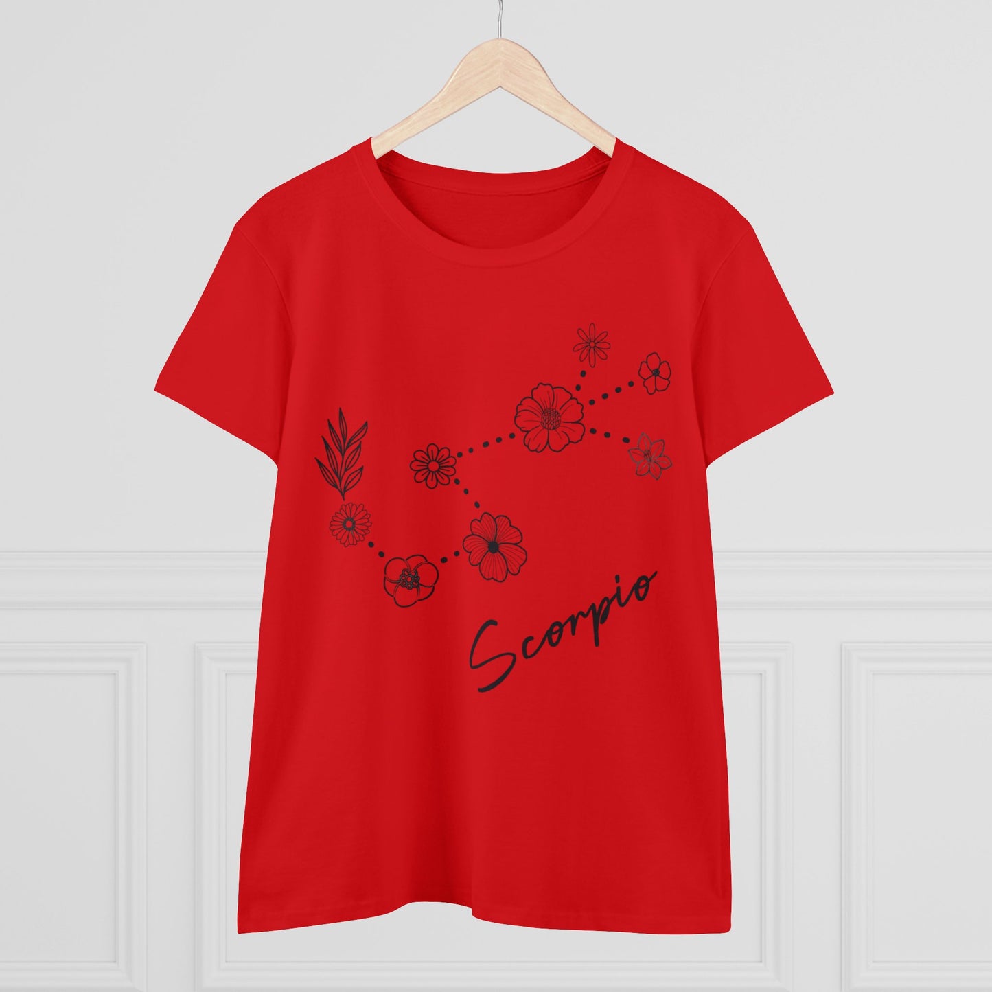 Flower Constellation - Scorpio - Astrology - Women's Midweight Cotton Tee