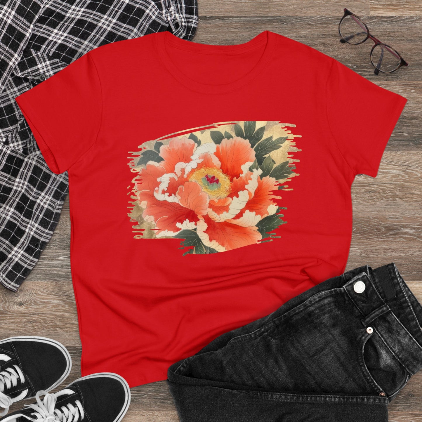 Peony - Flower - Women's Midweight Cotton Tee