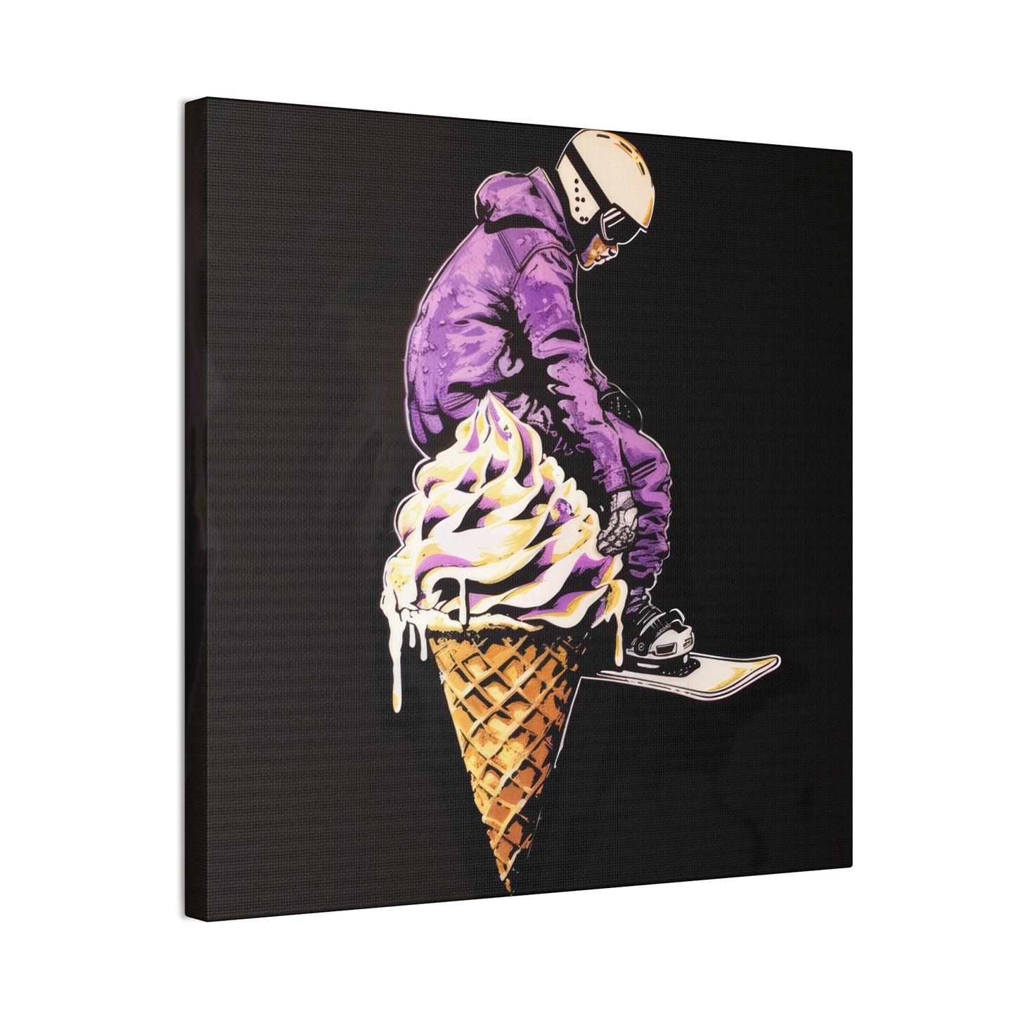 Snowboarder in Ice Cream - Canvas Stretched, 0.75"