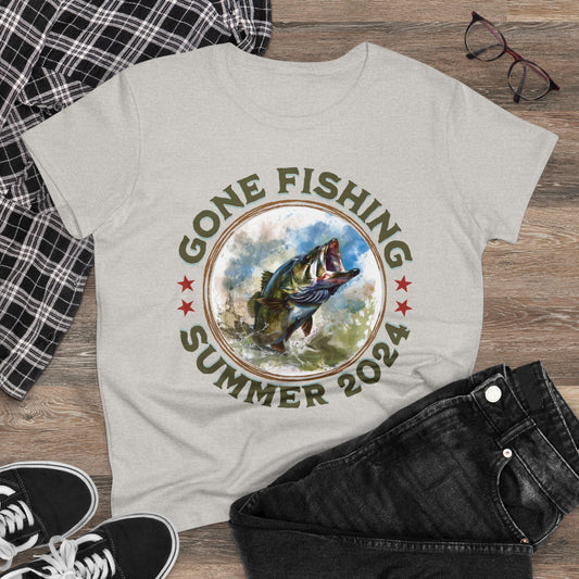 Gone Fishing - Women's Midweight Cotton Tee