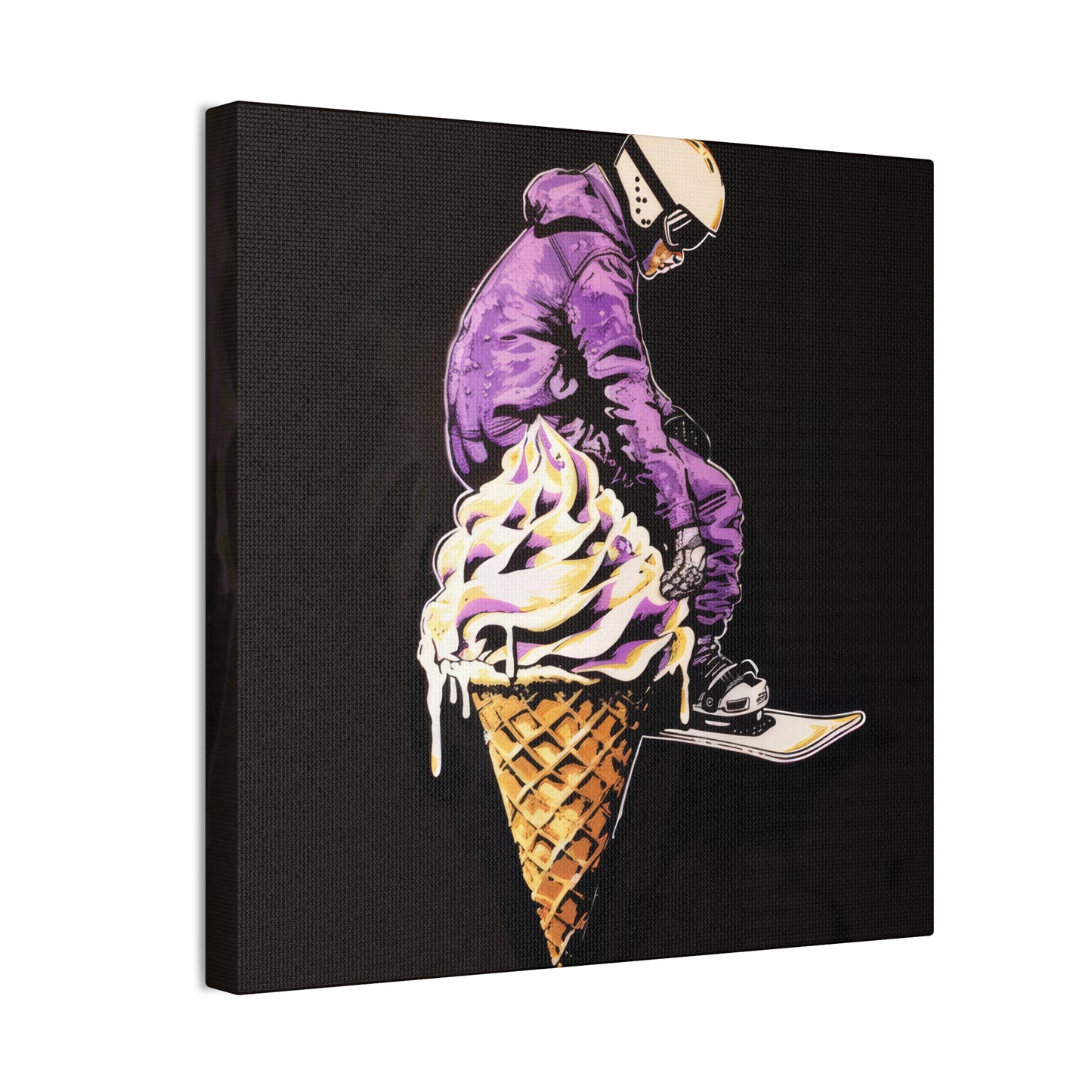 Snowboarder in Ice Cream - Canvas Stretched, 0.75"