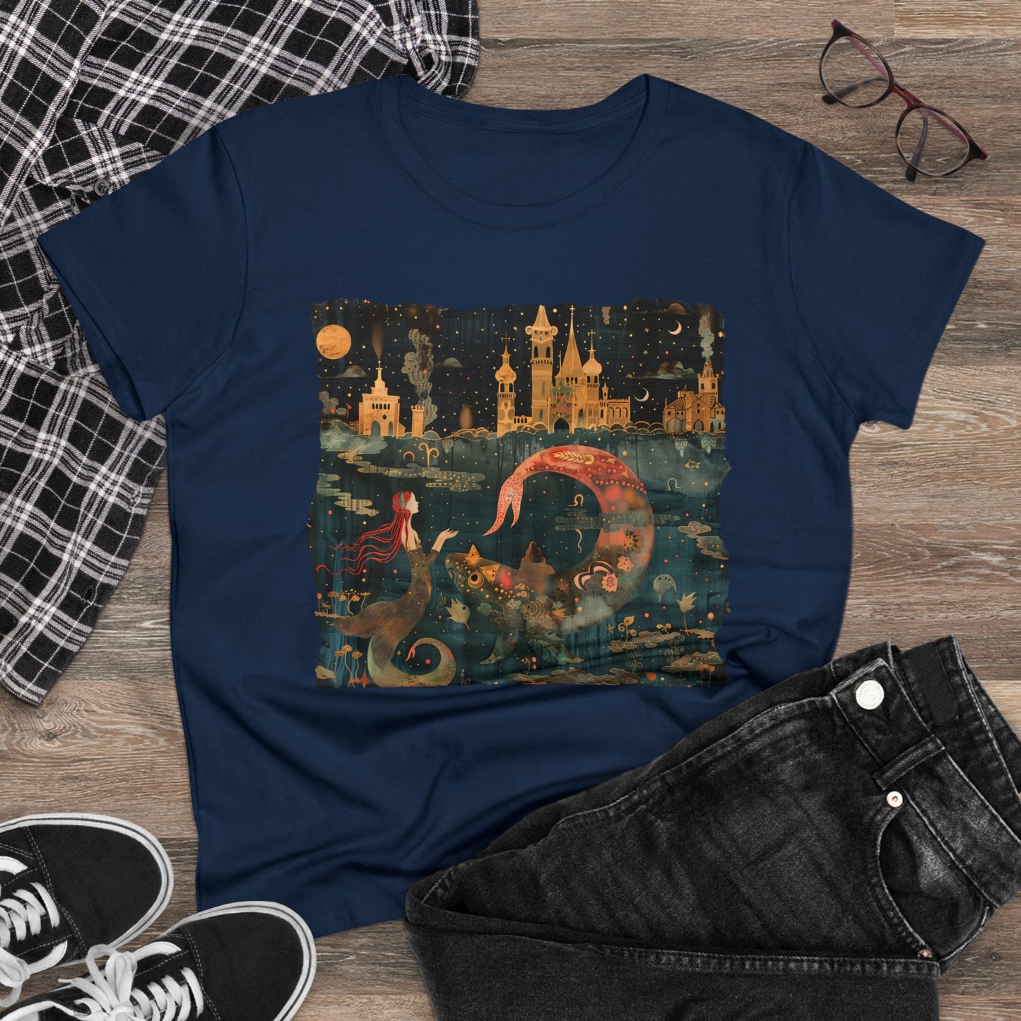 Mermaid - Fantasy - Women's Midweight Cotton Tee