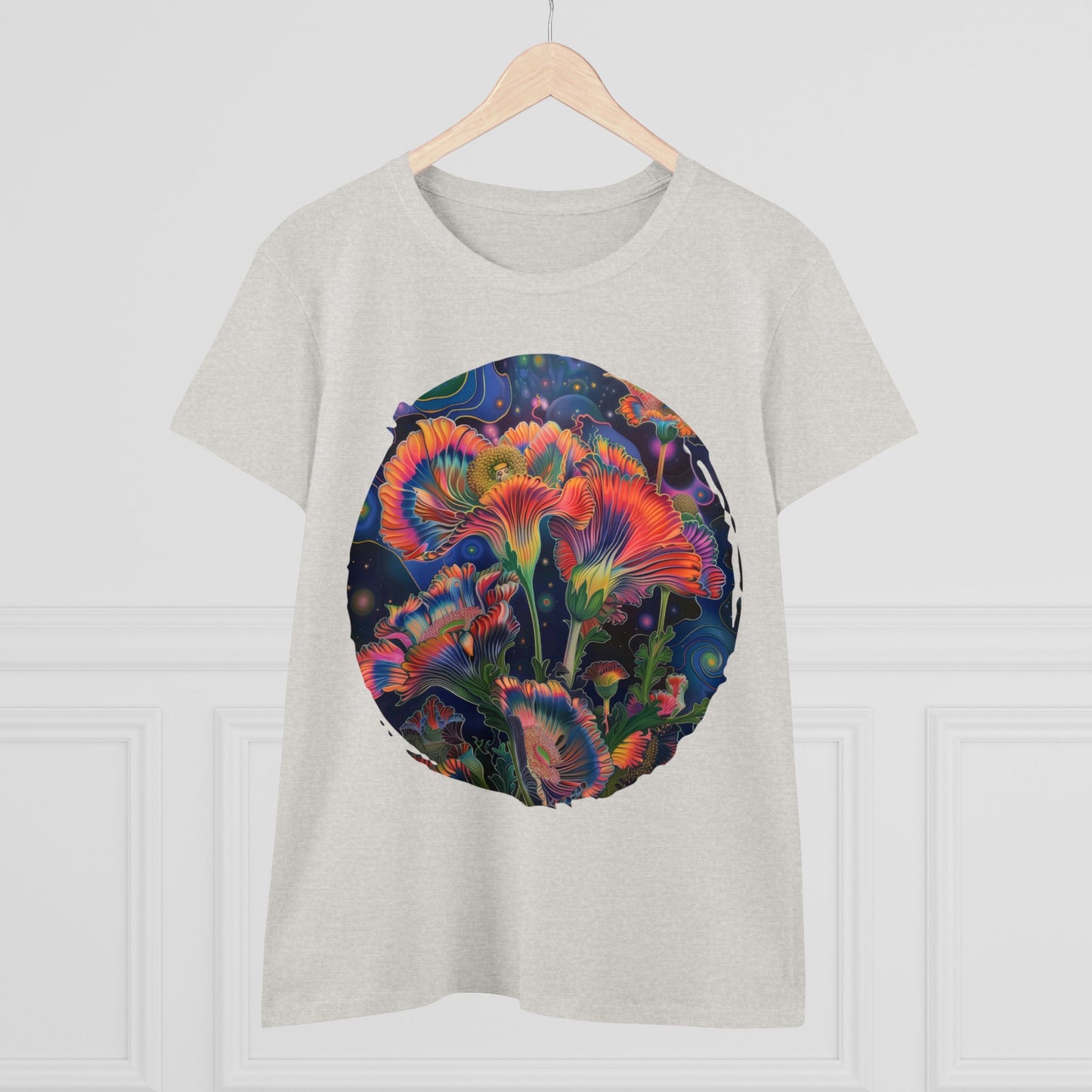 Pastel Flowers - Women's Midweight Cotton Tee