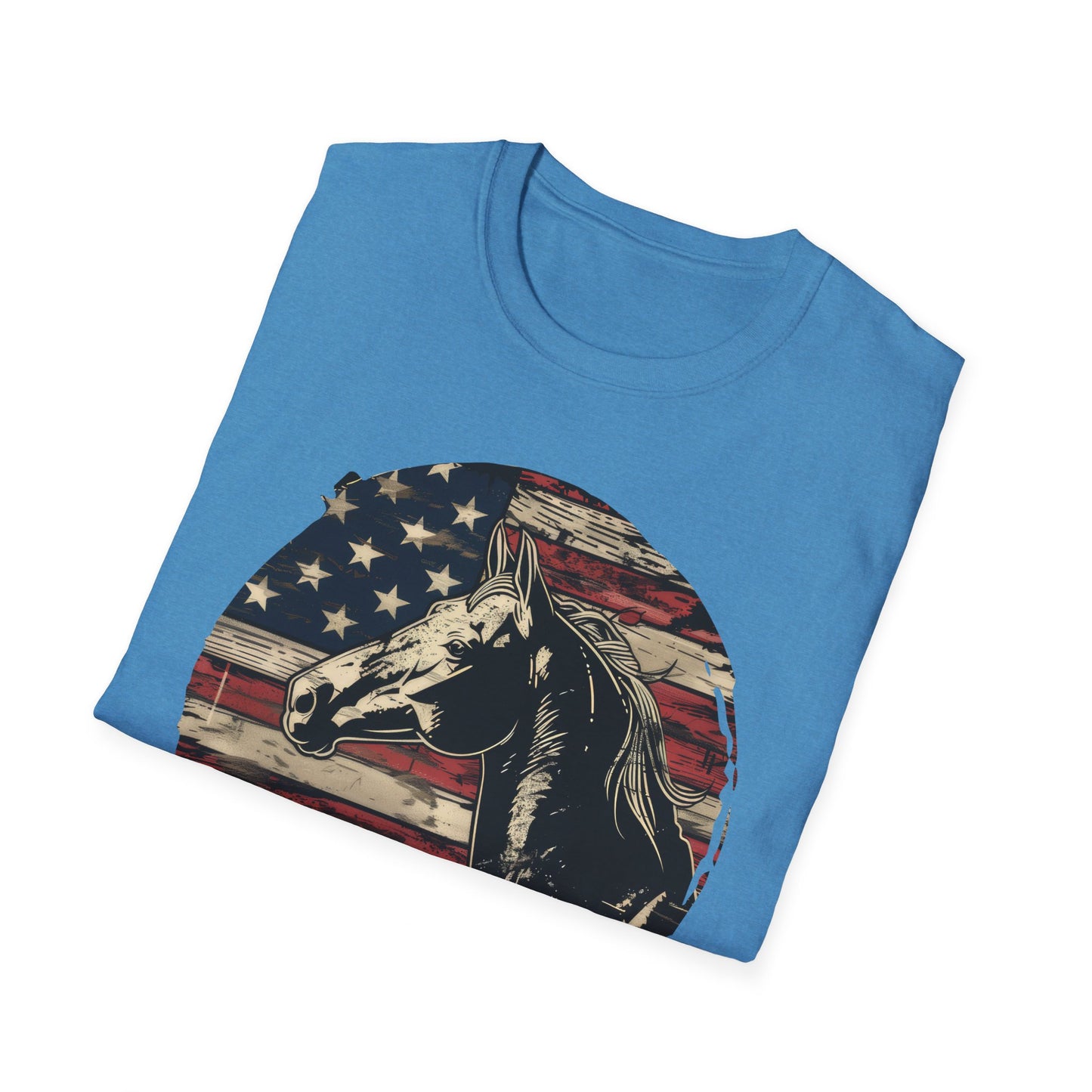 Horse and Flag - Unisex Softstyle T-Shirt