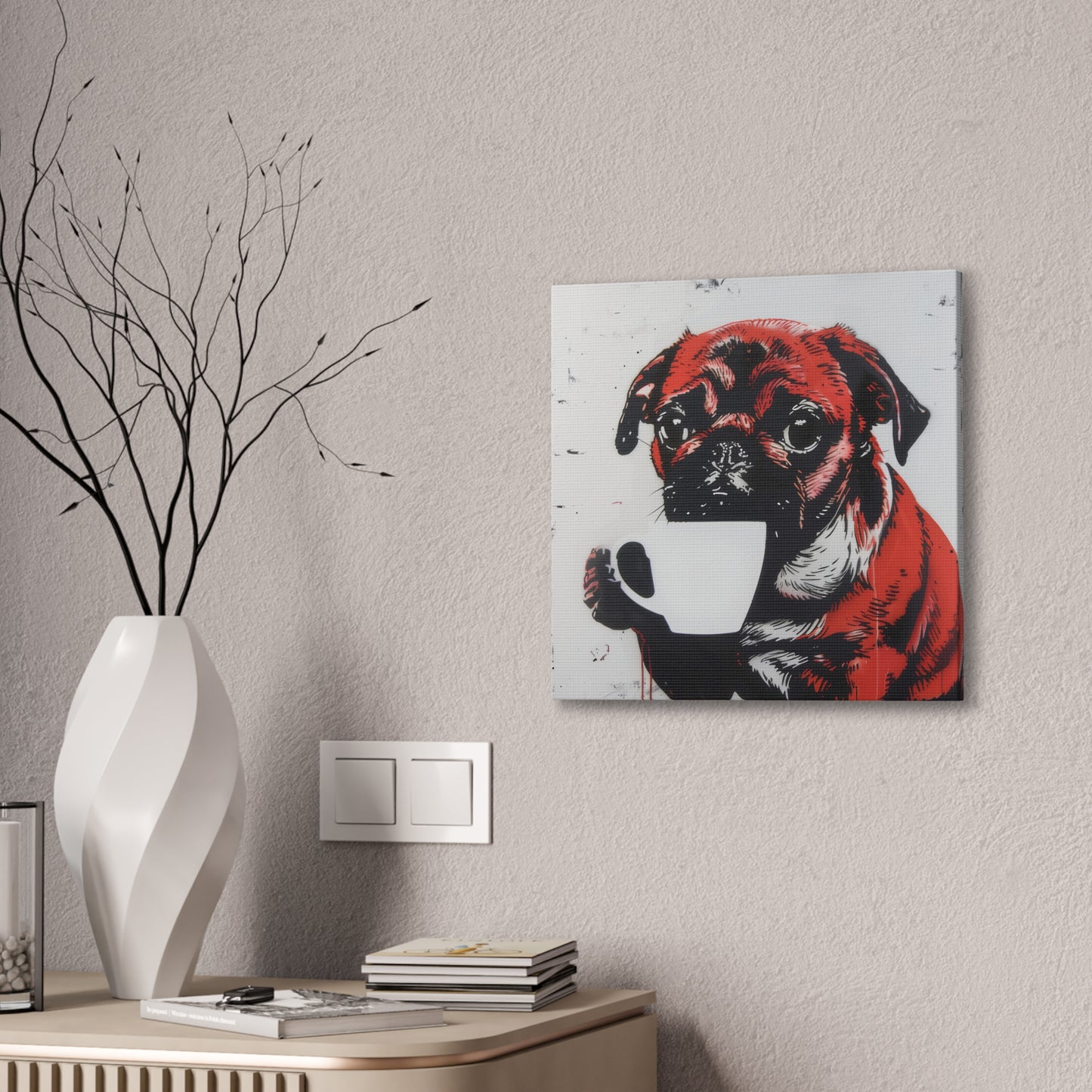 Coffee Dog - Canvas Stretched, 0.75"