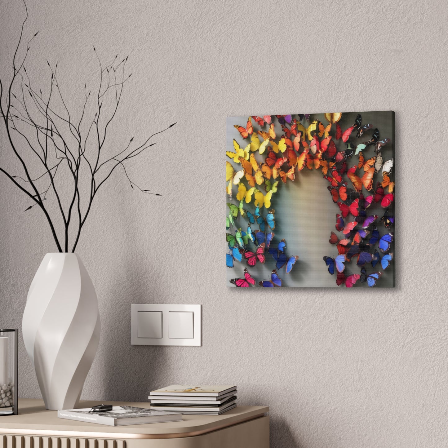 Butterfly Rainbow - Canvas Stretched, 0.75"