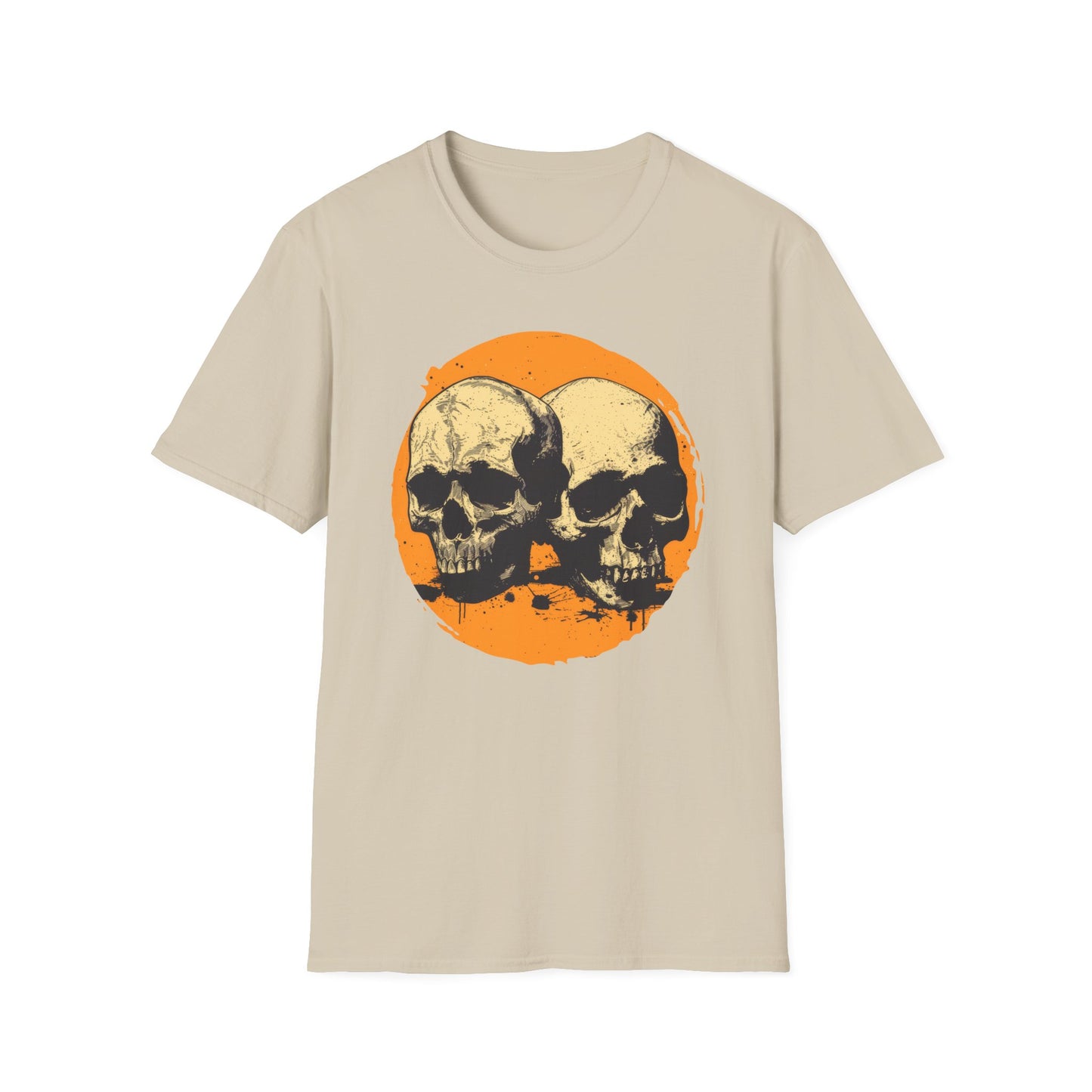 Skulls on Orange - Unisex Softstyle T-Shirt