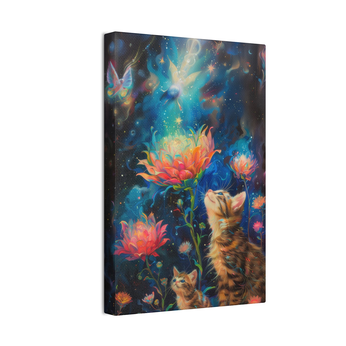 Cats and Flowers - Canvas Stretched, 0.75"