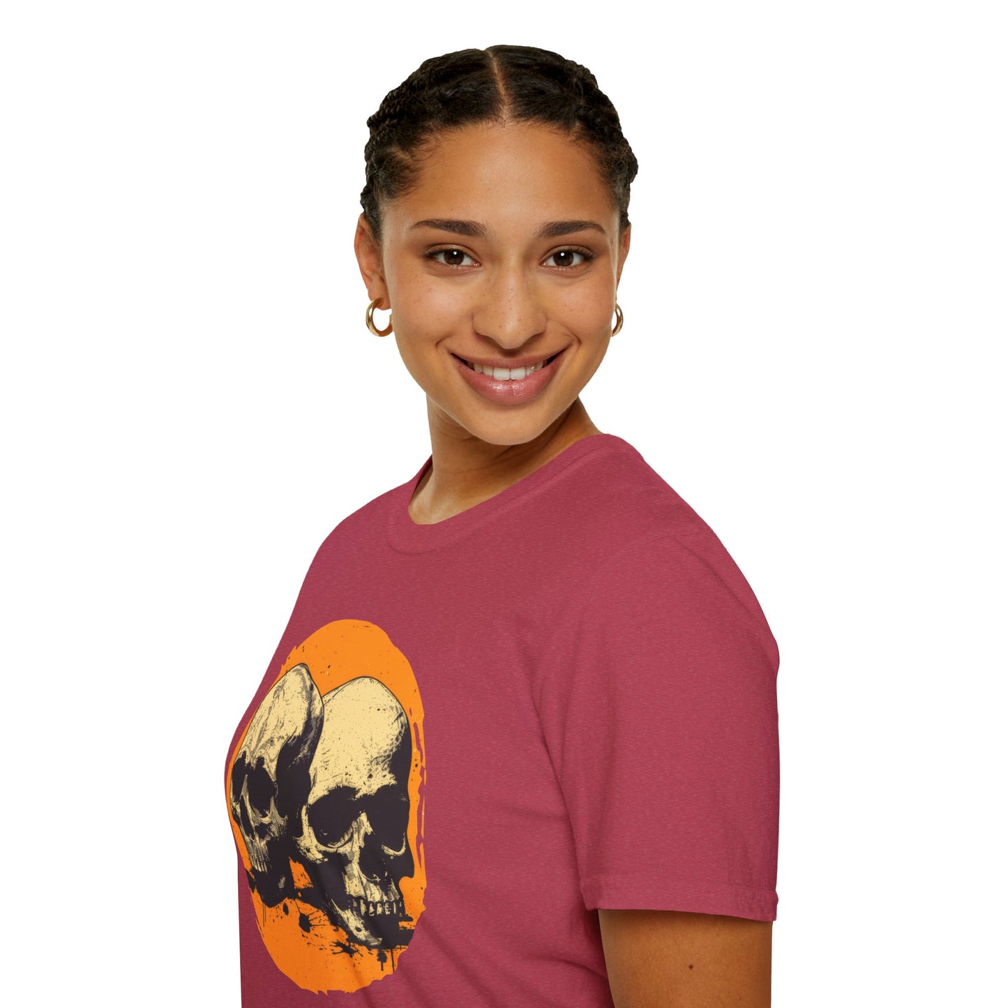 Skulls on Orange - Unisex Softstyle T-Shirt