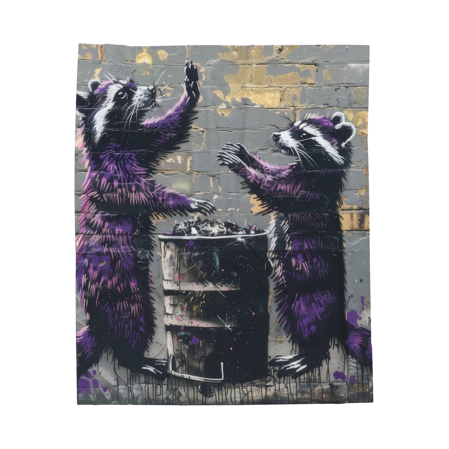 Grateful Raccoons - Velveteen Plush Blanket