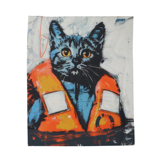 Rescue Cat - Velveteen Plush Blanket