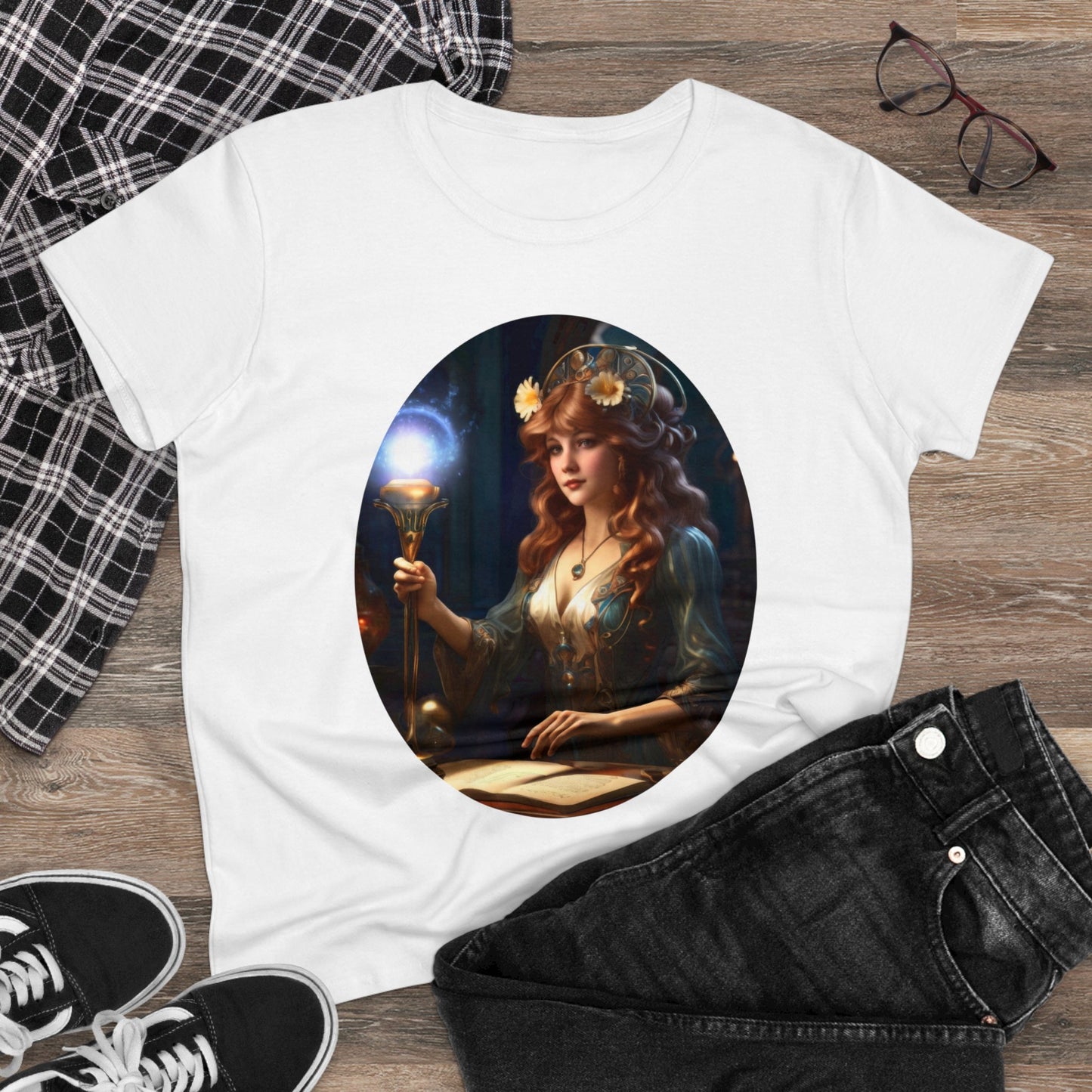 The Sorceress - Fantasy - Women's Midweight Cotton Tee