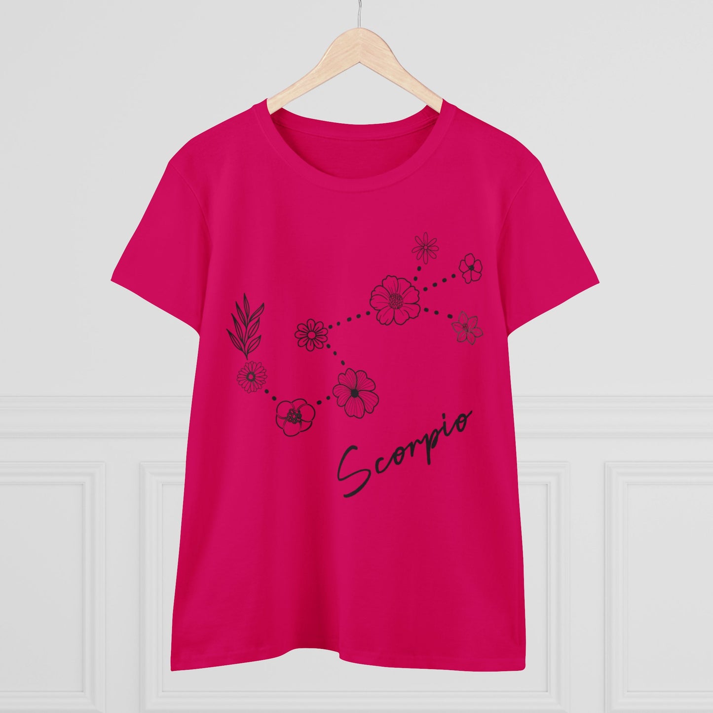 Flower Constellation - Scorpio - Astrology - Women's Midweight Cotton Tee