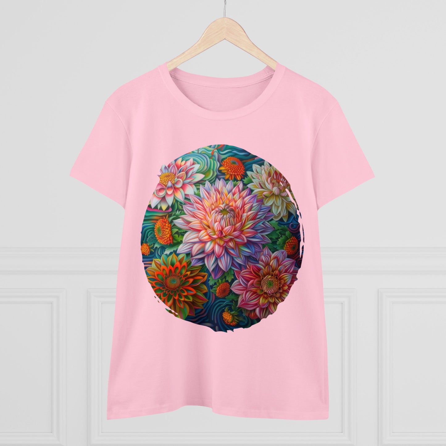 Pastel Flowers - Women's Midweight Cotton Tee