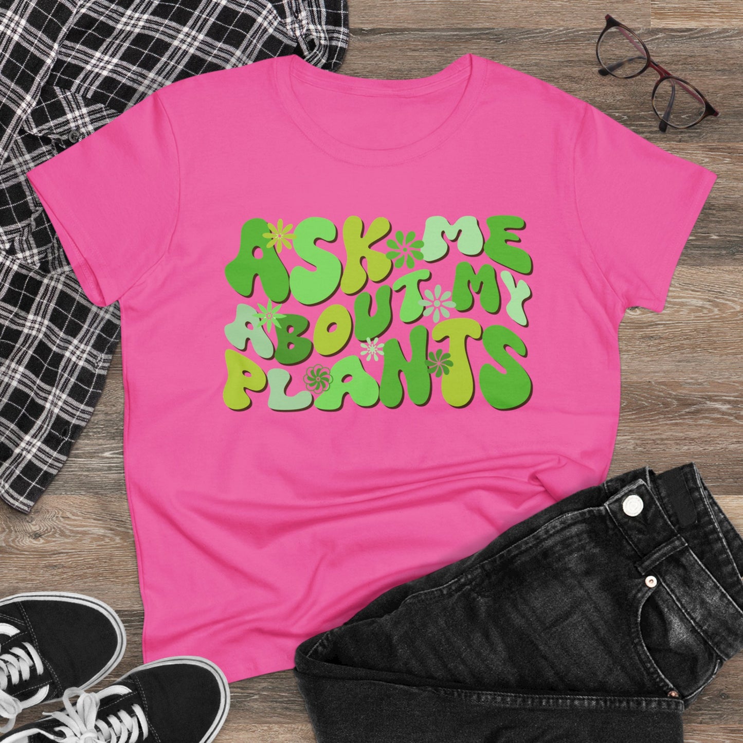 Ask Me About My Plants - Gardening - Women's Midweight Cotton Tee