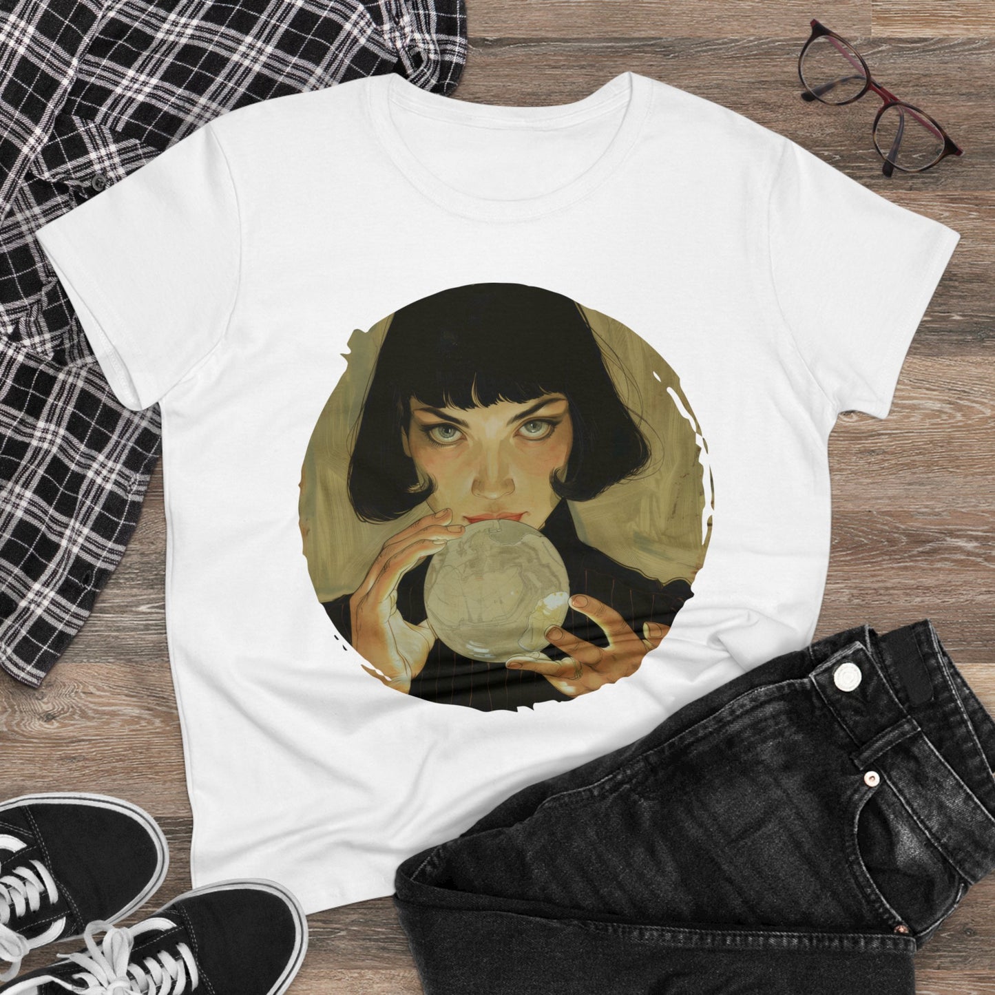 Crystal Ball - Mysticism - Women's Midweight Cotton Tee