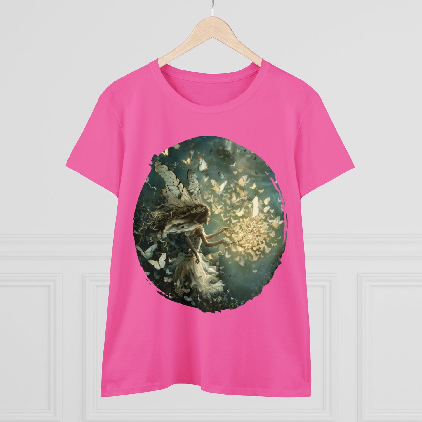 Fairy and Butterflies - Fantasy - Women's Midweight Cotton Tee