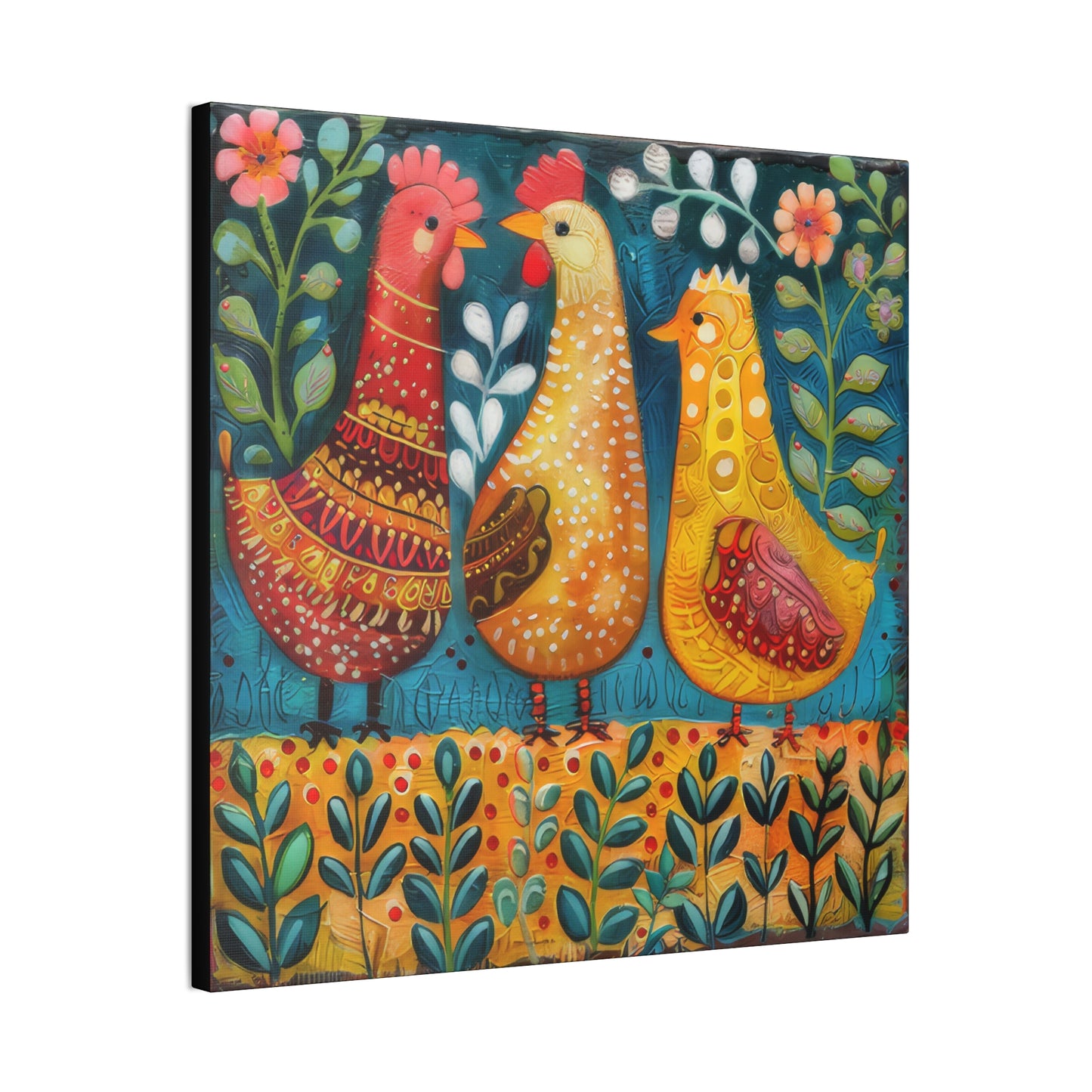 Chickens - Canvas Stretched, 0.75" - Canvas Stretched, 0.75"