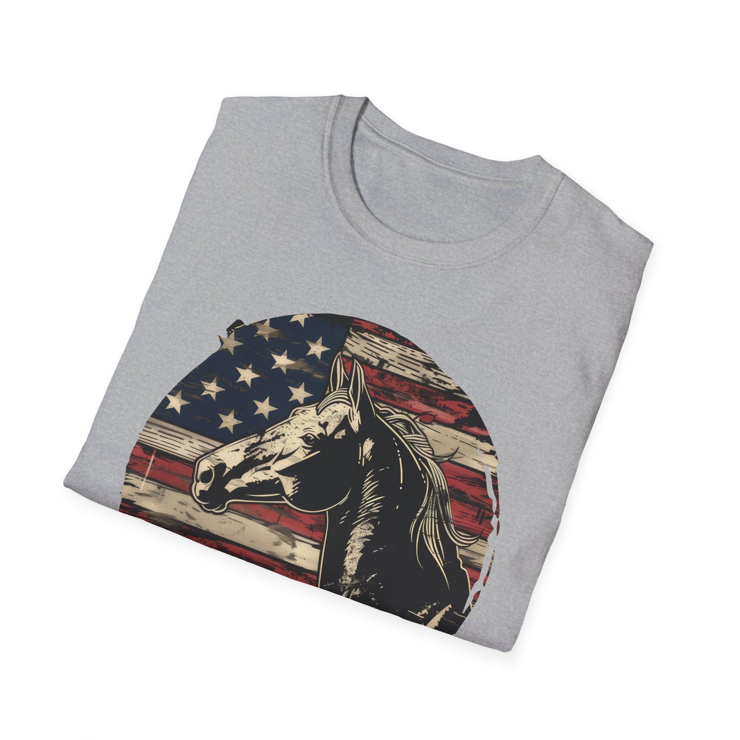 Horse and Flag - Unisex Softstyle T-Shirt