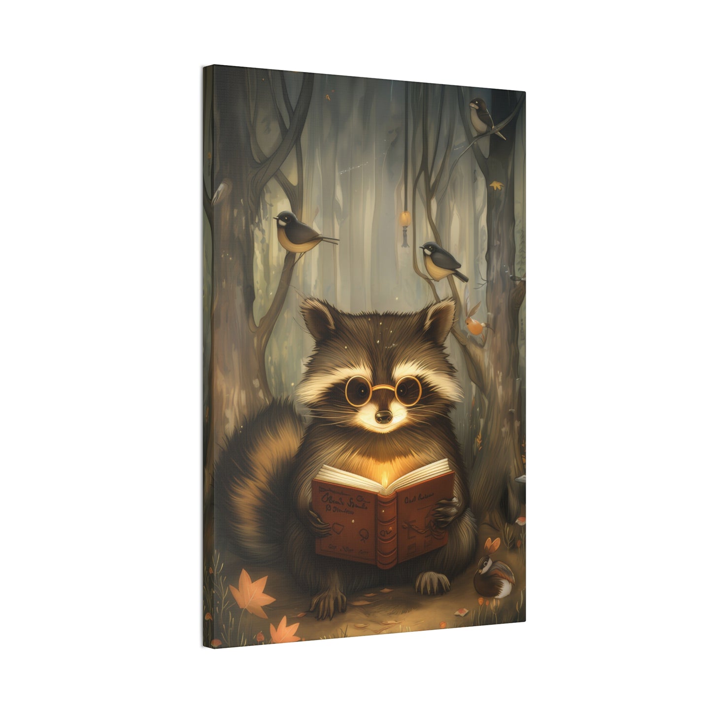 Raccoon in Spectacles - Canvas Stretched, 0.75"