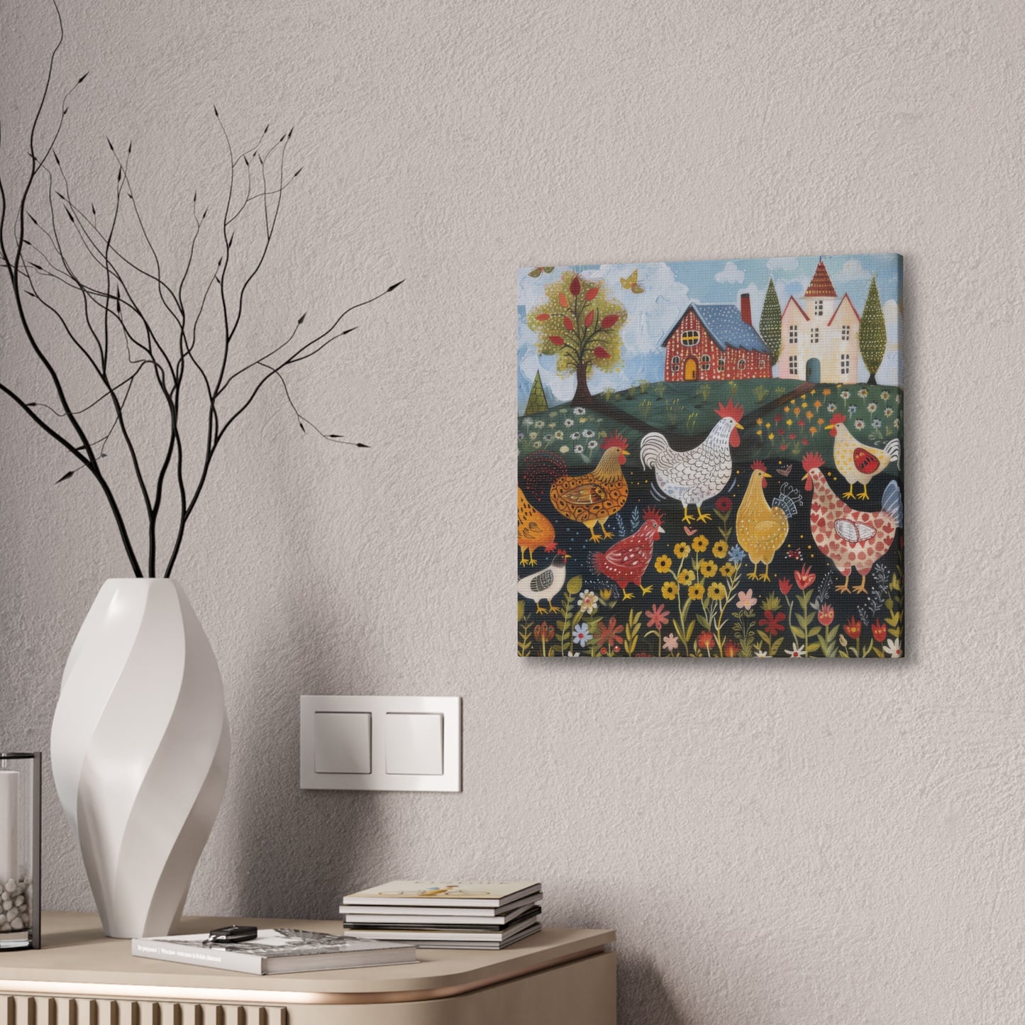 Chickens - Canvas Stretched, 0.75" - Canvas Stretched, 0.75"