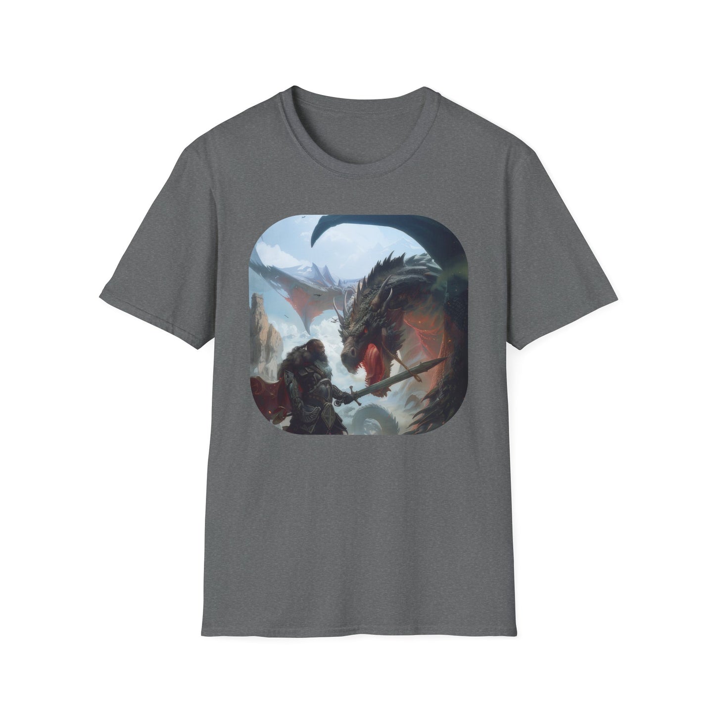 Fighter and Dragon - Unisex Softstyle T-Shirt