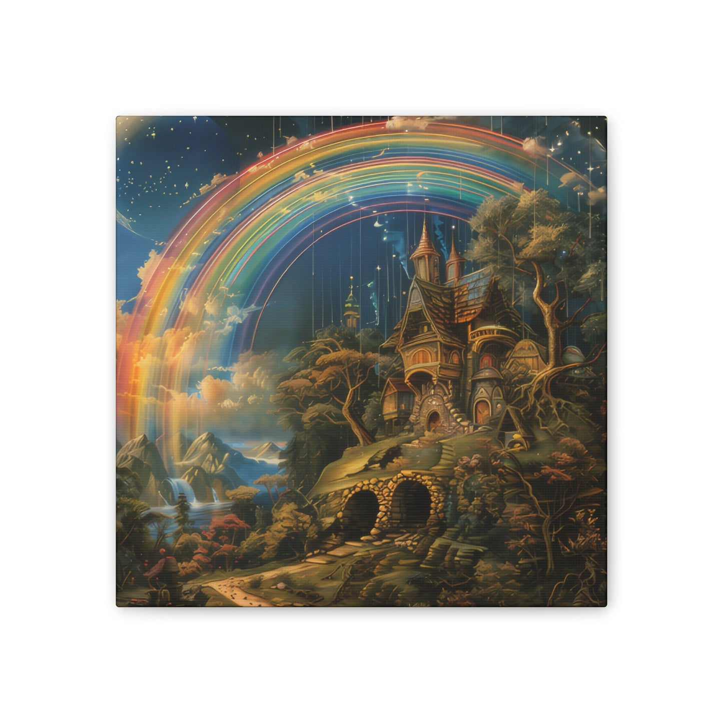 Rainbow Castle- Canvas Stretched, 0.75"