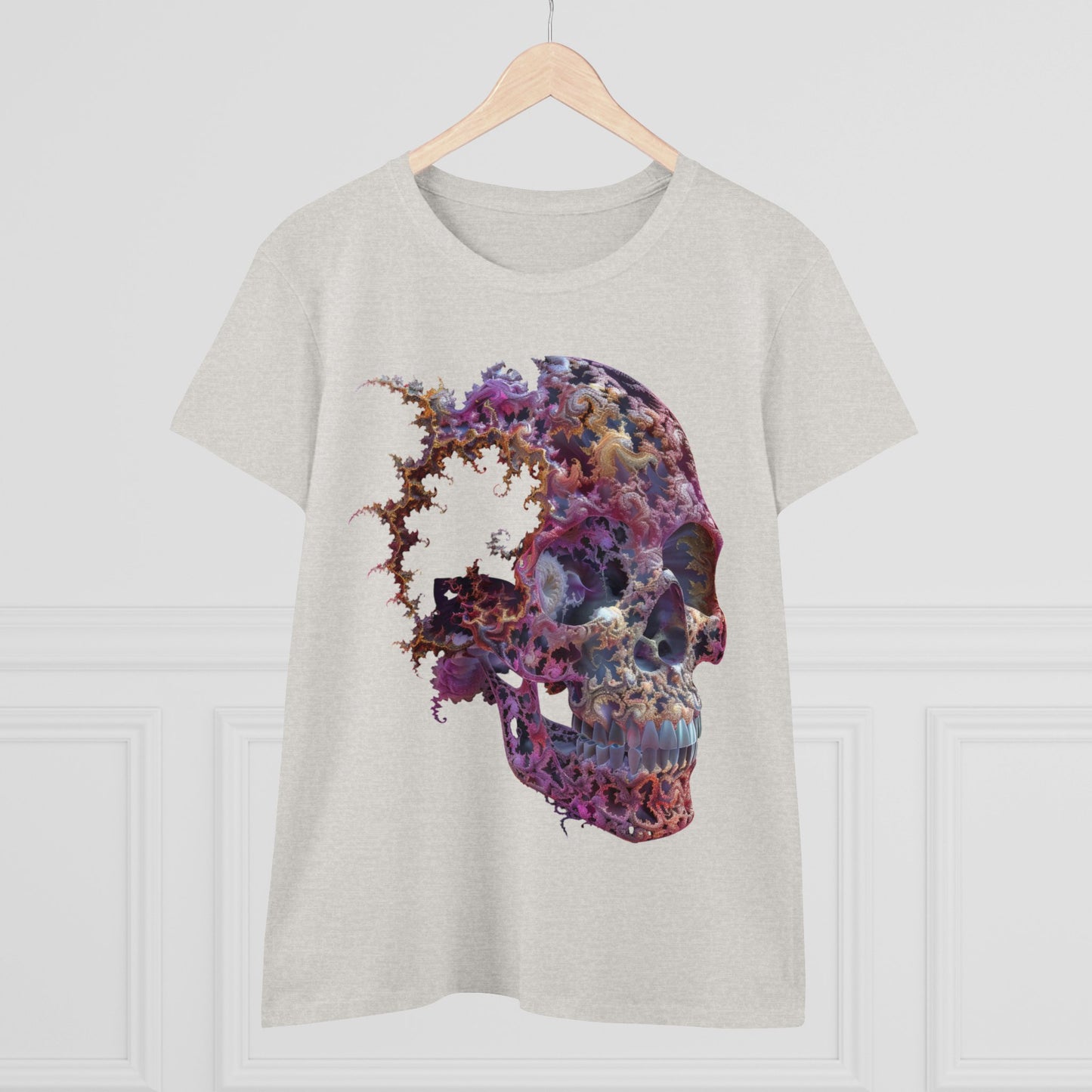 Fractal Skull - Women's Midweight Cotton Tee