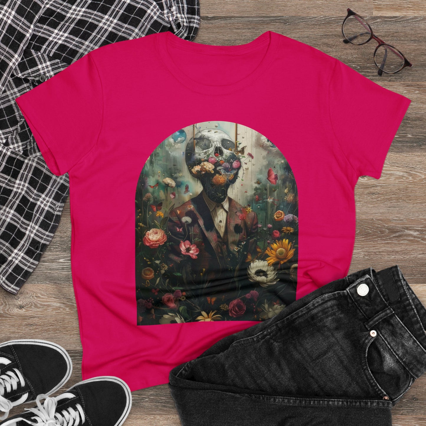 Flowers on My Mind - Women's Midweight Cotton Tee