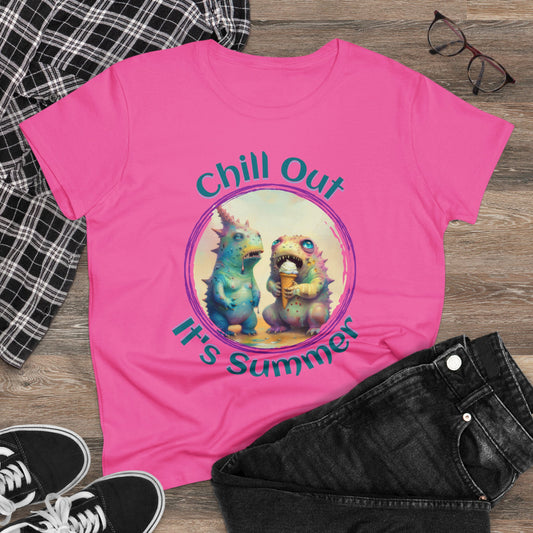 Chill Out, It's Summer - Women's Midweight Cotton Tee