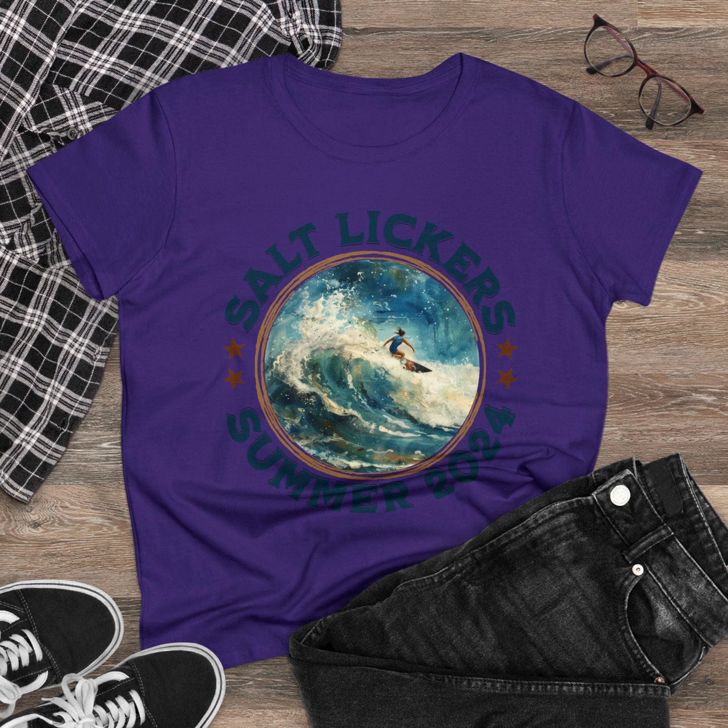 Surfing - Women's Midweight Cotton Tee