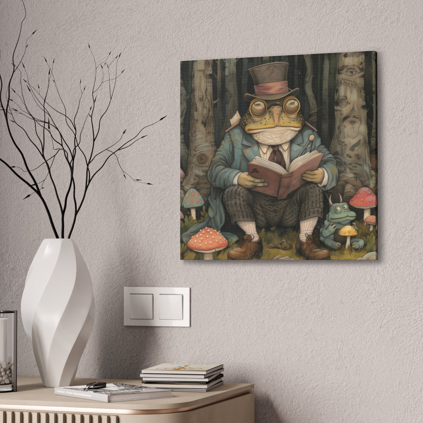 Reading Toad - Canvas Stretched, 0.75"