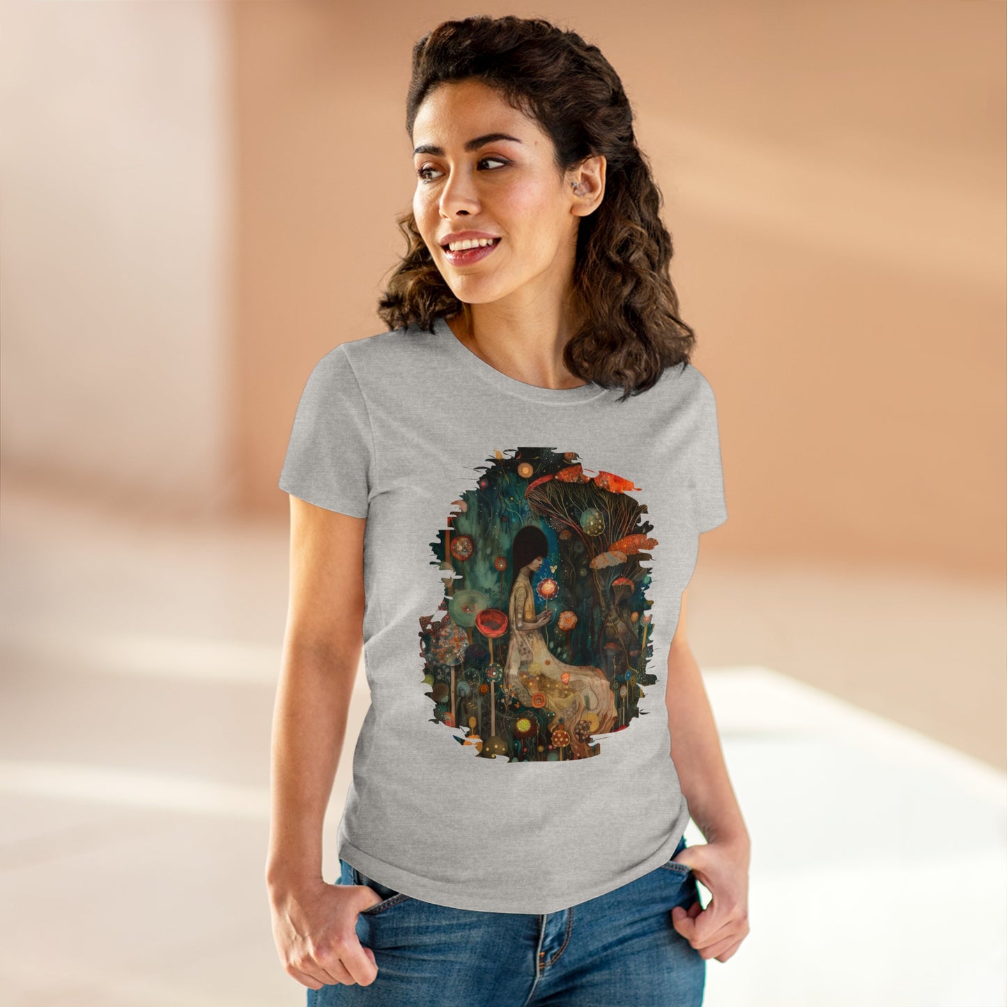 Mushroom Girl - Women's Midweight Cotton Tee