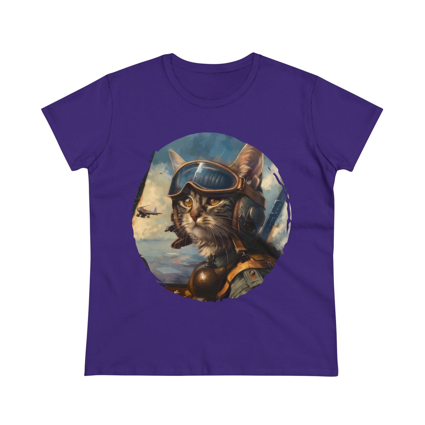 Fighter Pilot Kitty - Women's Midweight Cotton Tee