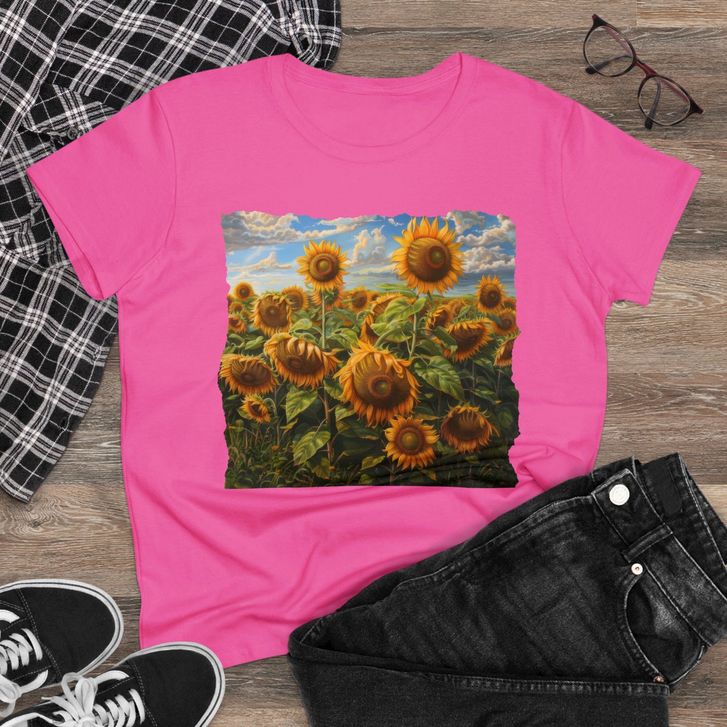 Sunflowers - Women's Midweight Cotton Tee