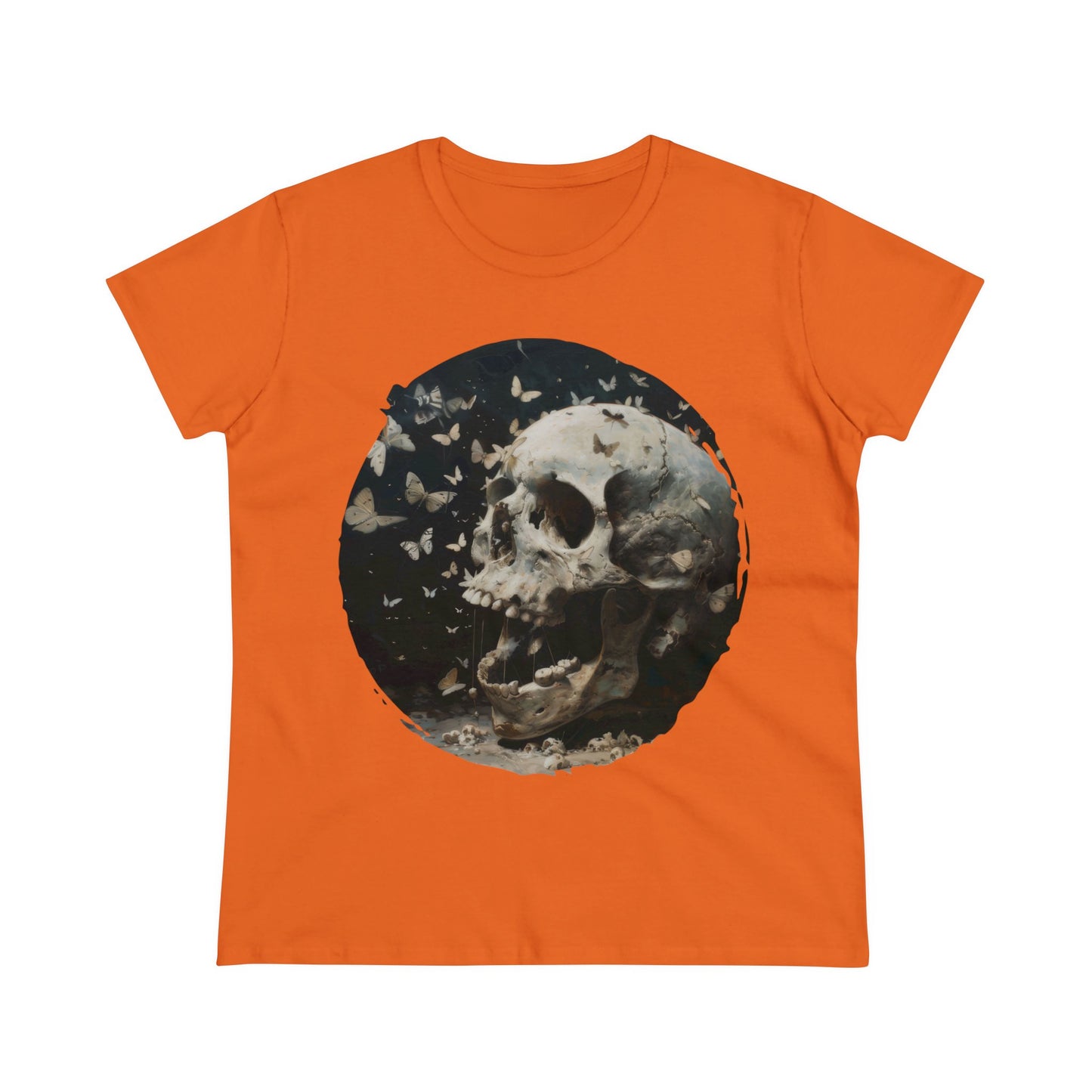 Skull and Butterflies - Women's Midweight Cotton Tee